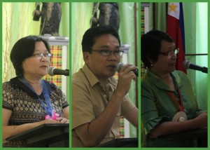 (From left to right) Ms. Mary H. Masculino, SLP-RPC representing DSWD FO 6 Regional Director Ma. Evelyn B. Macapobre, Dr. Ronilo Soriano, VP for Administration representing UA President Dr. Victor E. Navarra and Hon. Mary Joyce M. Roquero, Municipal Mayor of Valderrama, Antique (photos by Nicolas B. Banquero) 