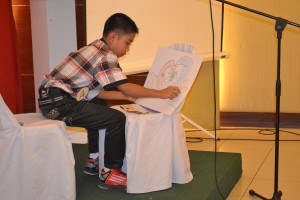 Jhon Llyod Ordas of Tangalan, Aklan shows off his artistic side.