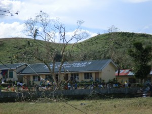 One of the KALAHI-CIDSS school buildings in the town of Ajuy is being made into an evacuation center because it is the only building inside the school that is not destroyed by the typhoon.