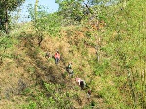 Trekking the treacherous trail of Mt. Lag-it courts accident if not death. One has to climb and crawl, trips and slides to be able to reach the IP village.