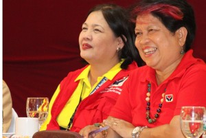 Secretary Corazon Juliano-Soliman and regional director Ma. Evelyn B. Macapobre listen to stories of change among beneficiaries of Pantawid Pamilya in a recently conducted dialogue with beneficiaries