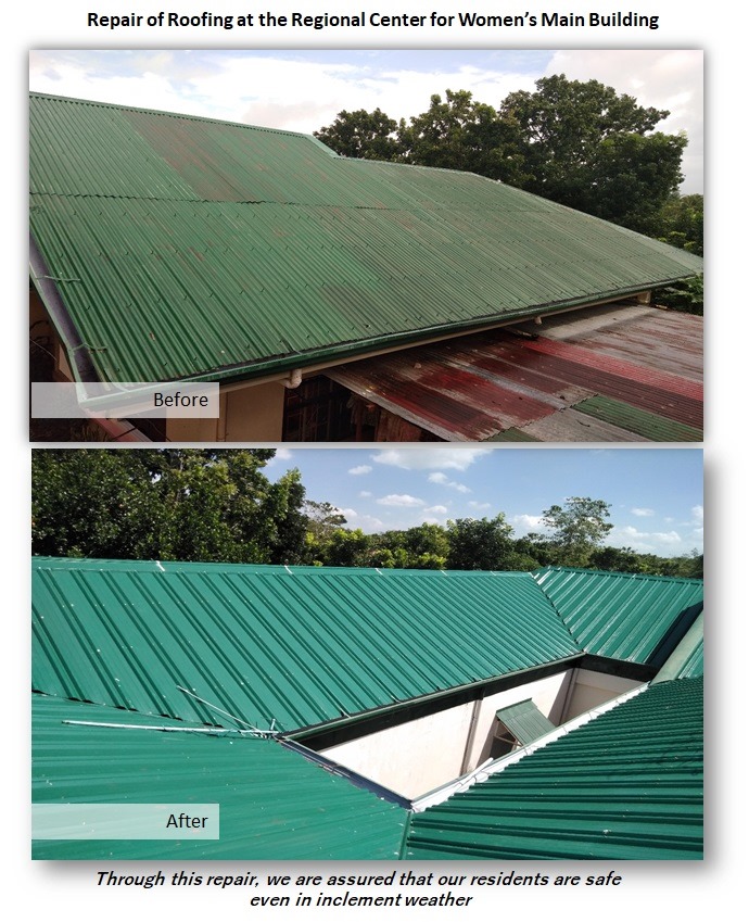 1. Before and After photos of the Roof of Regional Center for Women, a DSWD-managed center for women who are victims of domestic violence.